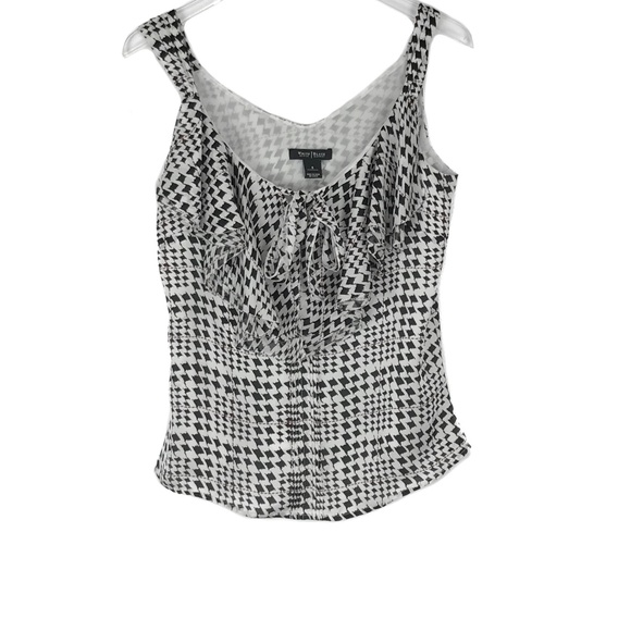 White House Black Market Tops - White House Black Market Silk Houndstooth Top S